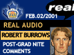 Feb. 2/01: Robert Burrows comments after Grad Night