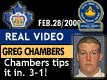 Feb. 28/2000: Playoffs 2000: Game 3: Greg Chambers scores with a dunk of a Fraccaro pass right off the faceoff, 3-1 Waxers!