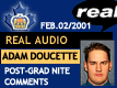 Feb. 2/01: Adam Doucette comments after Grad Night