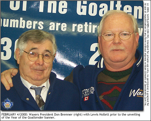 Waxer President Don Bremner with past president Lew Hollett