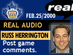 Feb. 25/2000: Playoffs 2000: Game 1: Head Coach Russ Herrington postgame