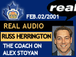 Feb. 2/01: Russ Herrington shares thoughts on Alex Stoyan