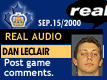 Sep. 15/2000: Dan Leclair postgame comments