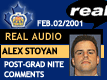 Feb. 2/01: Alex Stoyan comments after Grad Night