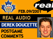 Feb. 9/01: Derek Doucette postgame comments
