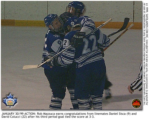 Celebrating the game tying goal.