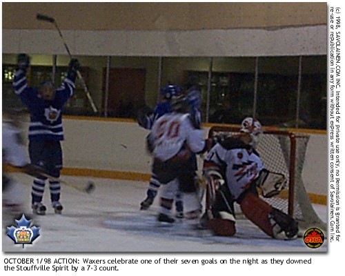 Waxers celebrate one of 7 goals.