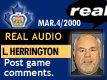 Mar. 4/2000: Playoffs 2000: GM Larry Herrington Postgame comments
