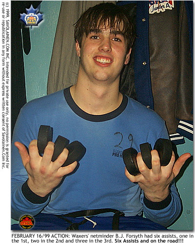 B.J. Forsyth - 6 Assists! Can anybody believe it???