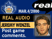 Mar. 4/2000: Playoffs 2000: Graduating goaltender Jeremy Wenzel Postgame comments