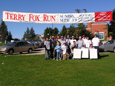 The Waxers gather at the start of the Terry Fox Run location in Markham.